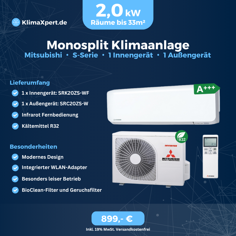 mono-split-klimaanlage-set-mit-1-innengerät-2kw-mitsubishi-s-serie-SRK20ZS-WFB-SRC20ZS-W-weiss